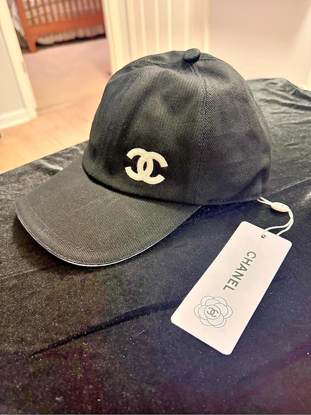 ChaneI Denim Logo Baseball Cap Black